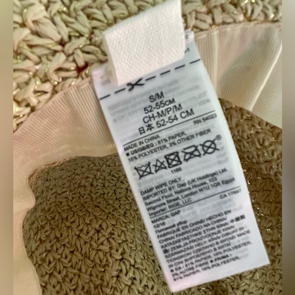 Bundle-NWT Kid pink Rash guard size L/10, and floppy straw hat with gold NWOT - Picture 9 of 10